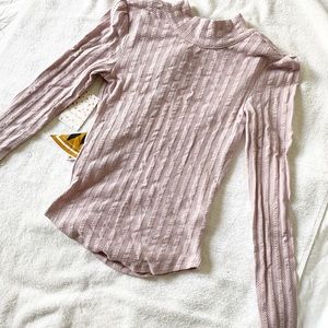 FREE PEOPLE Womens Purple Low Back Long Sleeve